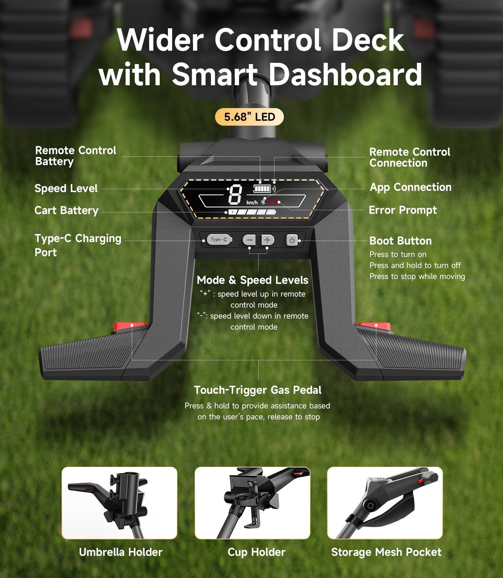 NAVEE Birdie 3 Electric Golf Trolley 36 Hole Battery, Follow Me Electric Golf Push Carts, All Terrain Wheels, Smart Power Assist
