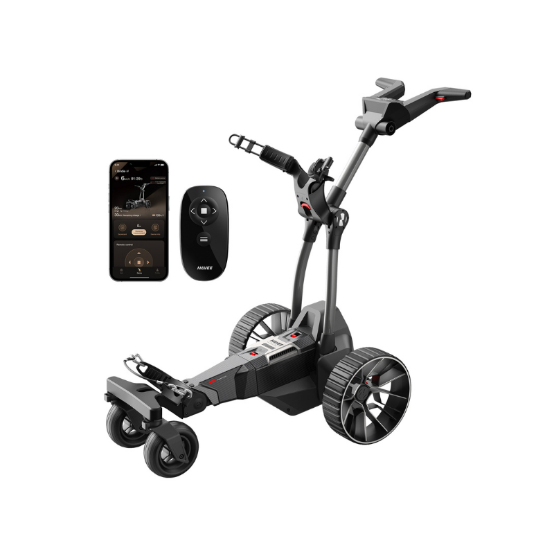 NAVEE Birdie 3 Electric Golf Trolley 36 Hole Battery, Follow Me Electric Golf Push Carts, All Terrain Wheels, Smart Power Assist